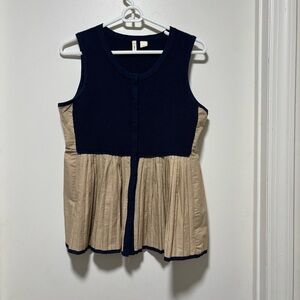 Moth Darcy Peplum Knit sleeveless vest tank top size small Anthropologie